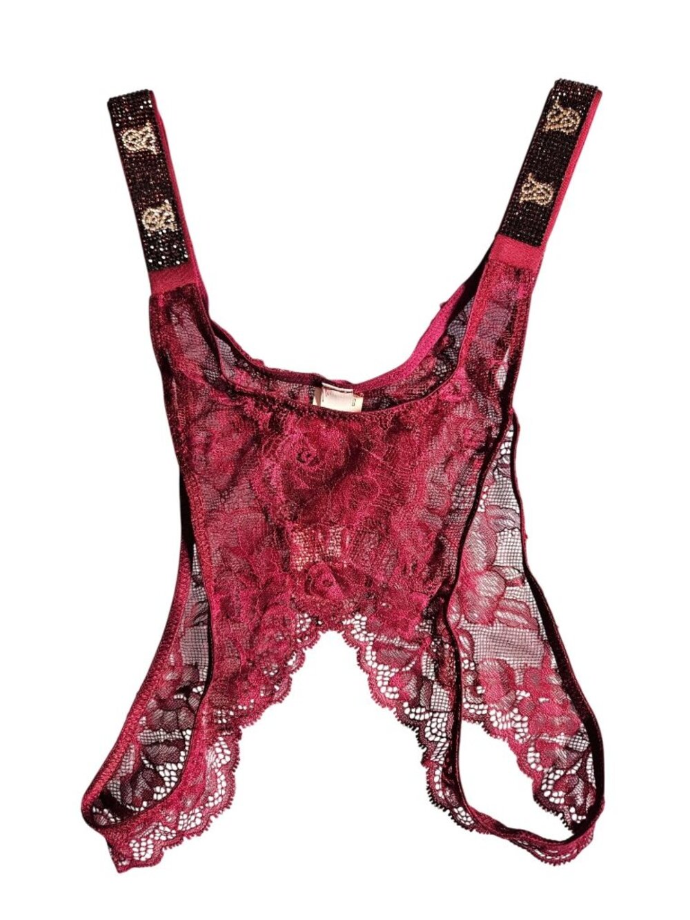 Victoria Secret Very Sexy Lace Brazilian Crotchless Panty Women Size Large